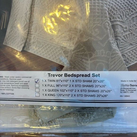 Trevor Collection 100% Cotton Tufted Unique Luxurious Bedspread & Sham Set Sage - Picture 9 of 11